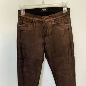 Gold copper skinny jeans